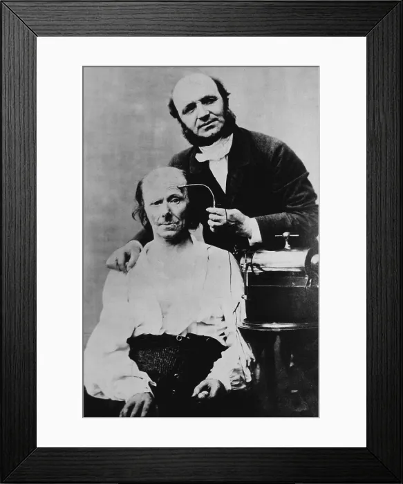 Framed Print : Guillaume Duchenne (1806-1875), French physician, conducted experiments in electricity's effect on muscles