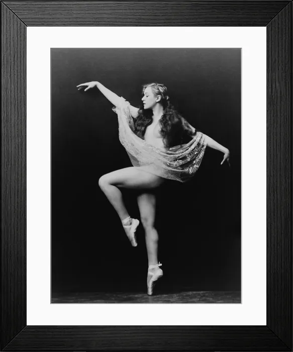Framed Print : Carol Bergman, a Ziegfeld girl posed nude but a veil and her long hair provide coverage. Photo by the official Ziegfeld Follies photographer, Alfred Cheney Johnston (1885-1971)