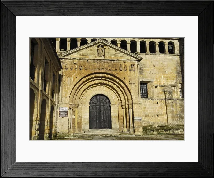 Framed Print : SPAIN. Santillana de Mar. Front of the Collegiate church. Romanesque art12th - 13th century. Romanesque art. Rafa Prez / AISA / Everett Collection (188211)**US SALES ONLY**