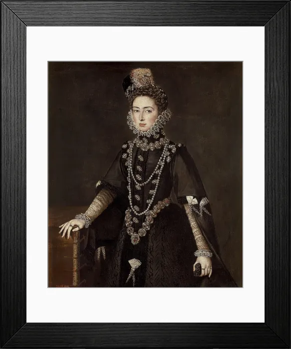 Framed Print : SANCHEZ COELLO, Alonso (1531-1588). Catalina Micaela of Austria, duchess of Savoy. ca. 1585. Oil on canvas. SPAIN. Madrid. Prado Museum