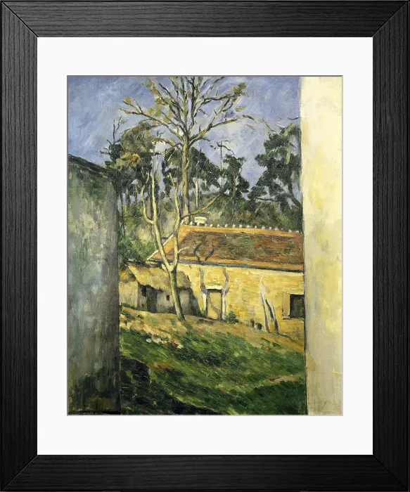 Framed Print : CEZANNE, Paul (1839-1906). Farmyard at Auvers. 1879 - 1880. Post-Impressionism. Oil on canvas. FRANCE. Paris. Musee d'Orsay (Orsay Museum) Framed Print : CEZANNE, Paul (1839-1906). Farmyard at Auvers. 1879 - 1880. Post-Impressionism. Oil on canvas. FRANCE. Paris. Musee d'Orsay (Orsay Museum)
