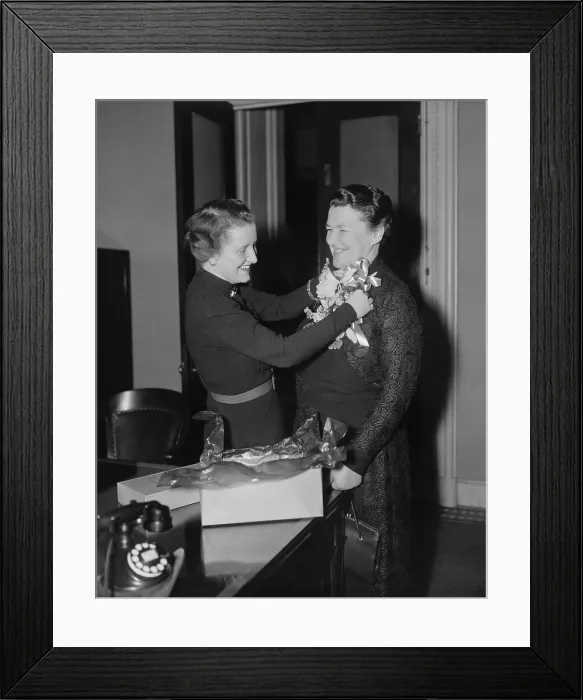Framed Print : Rep. Mary Teresa Norton (right) before opening of the 75th Congress. She represented New Jersey in the House from 1925 to 1951. (BSLOC_2013_7_150)