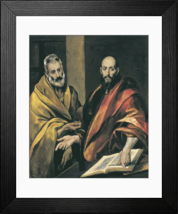 Framed Print : Greco, Domenikos Theotokopoulos, called El (1541-1614). Saints Peter and Paul. ca. 1687-1592. Mannerism art. Oil on canvas. RUSSIA. Saint Petersburg. State Hermitage Museum. - C