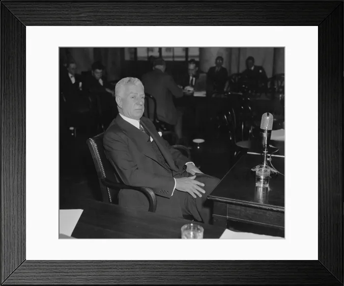 Framed Print : Charles E. Mitchell, before the Monopoly Committee, Dec. 14, 1939