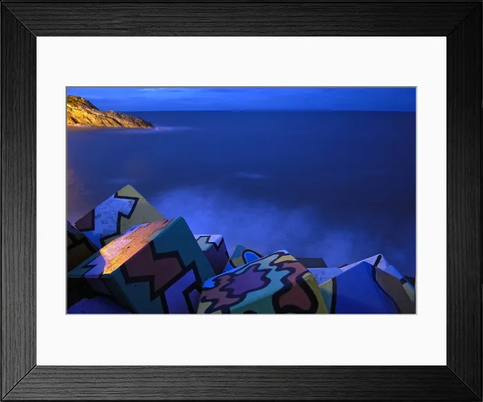Framed Print : SPAIN. Llanes. Cubos de la memoria' (The Cubes of the memory). Work by Agustn Ibarrola2002. Rafa Prez / AISA / Everett Collection - Image has fine art copyright