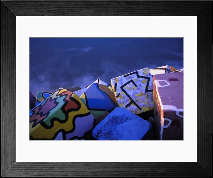 Framed Print : SPAIN. Llanes. Cubos de la memoria' (The Cubes of the memory). Work by Agustn Ibarrola2002. Rafa Prez / AISA / Everett Collection - Image has fine art copyright
