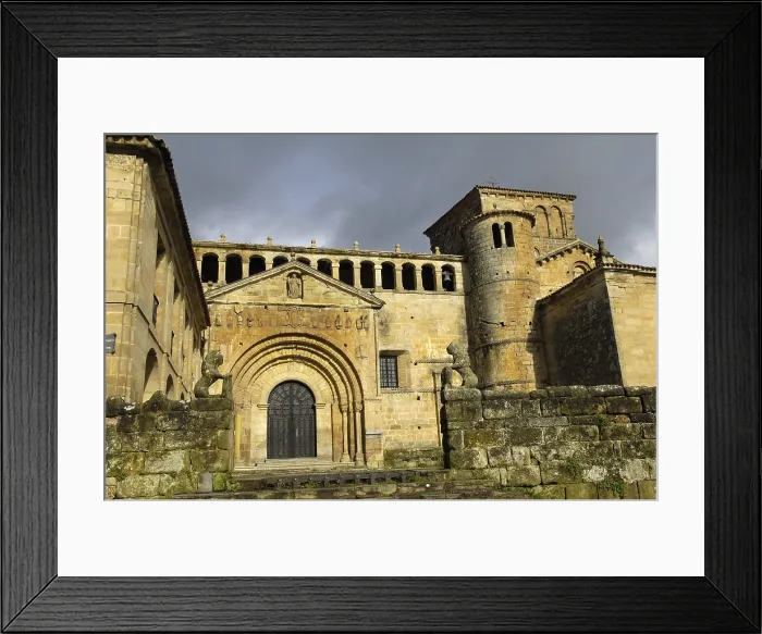 Framed Print : SPAIN. Santillana de Mar. Front of the Collegiate church. Romanesque art12th - 13th century. Romanesque art. Rafa Prez / AISA / Everett Collection (188202)**US SALES ONLY** Framed Print : SPAIN. Santillana de Mar. Front of the Collegiate church. Romanesque art12th - 13th century. Romanesque art. Rafa Prez / AISA / Everett Collection (188202)**US SALES ONLY**