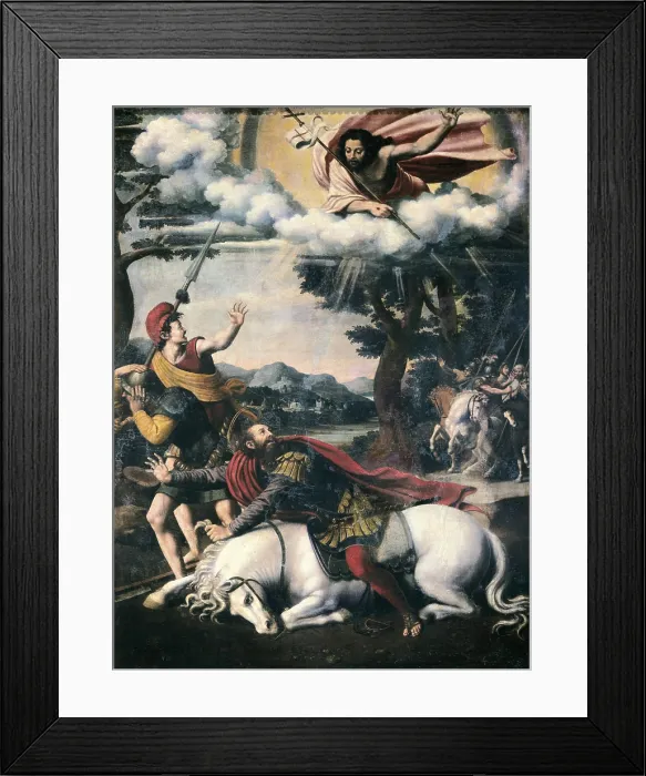 Framed Print : MAIP, Vicente (1480-1550). The Conversion of Saint Paul. 1st half 16th c. Renaissance art. Oil on canvas. SPAIN. Valencia. Museum of the Cathedral