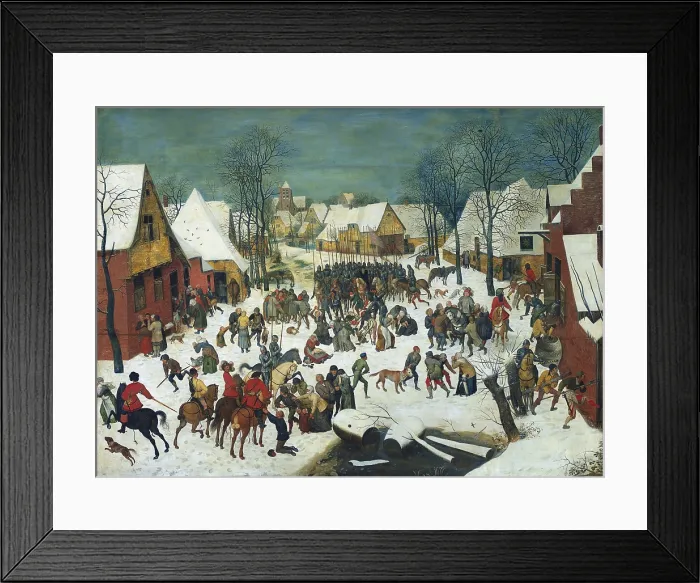 Framed Print : Breugel, Pieter, The Elder, called 'Peasant Bruegel' (1525-1569). Massacre of the Innocents. 1560s. Work belonging to Rudolf II art collection. Flemish art. Oil on wood