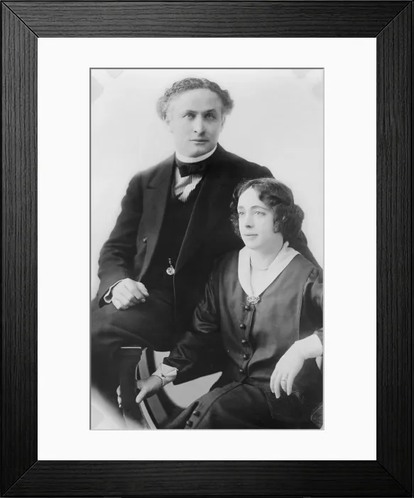 Framed Print : Harry and Beatrice Houdini in 1922 portrait. Harry and Beatrice Houdini in 1922 portrait. Harry and Beatrice Houdini in 1922 portrait. Harry and Beatrice Houdini in 1922 portrait