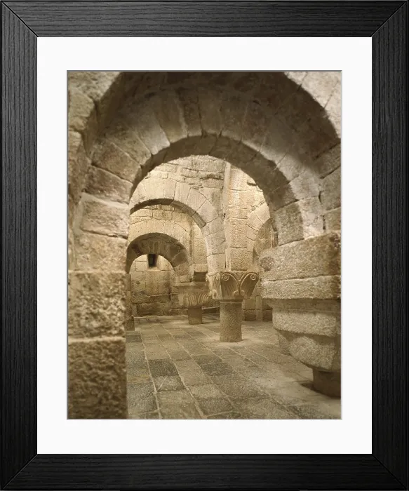 Framed Print : Monastery of San Salvador of Leyre. SPAIN. Yesa. Monastery of San Salvador of Leyre. Crypt (11th c.). Romanesque art. Architecture. - P