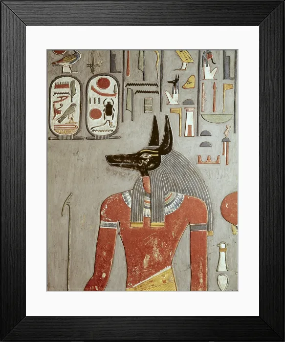 Framed Print : EGYPT. Dayr al-Bahri. Valley of the Kings. Tomb of Horemheb. The god Anubis. Egyptian art. New Kingdom. Fresco. - BeBa / Iberfoto / Everett Collection (227104)**US SALES ONLY**
