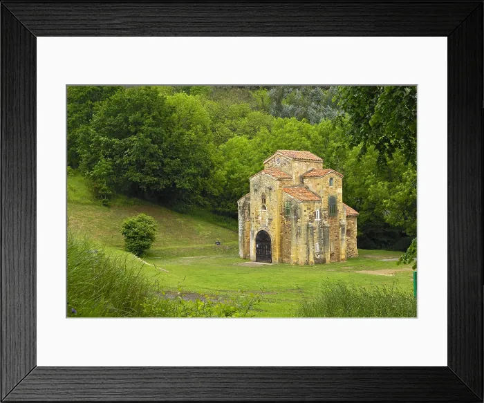 Framed Print : SPAIN. Oviedo. Church of St. Michael of Lillo. PreRomanesque. Asturian art9th c. Asturian Pre-Romanesque art. Architecture