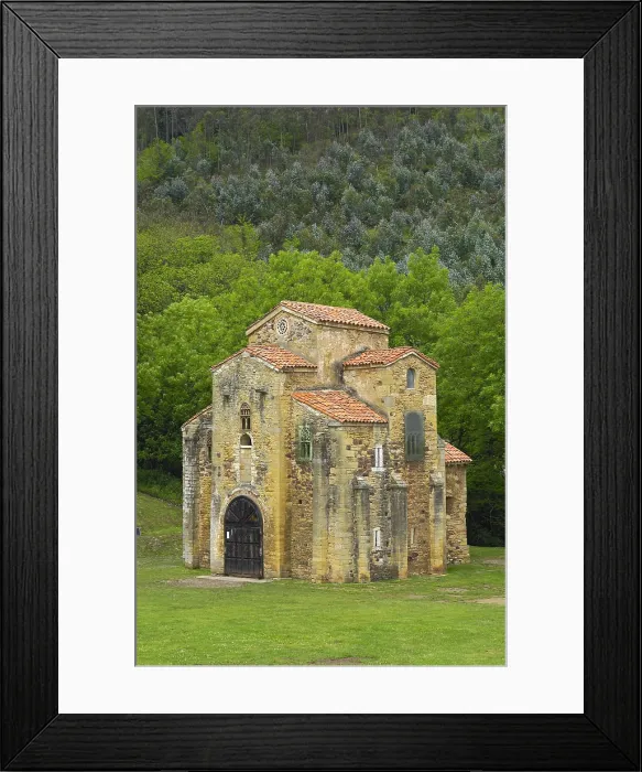 Framed Print : SPAIN. Oviedo. Church of St. Michael of Lillo. PreRomanesque. Asturian art9th c. Asturian Pre-Romanesque art. Architecture