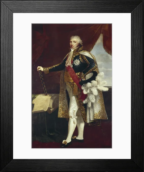 Framed Print : AUGEREAU, Pierre Franois Charles (1757-1816). General and Marshal of France. Portrait of 1804. Work by LEFEVRE, Robert (1755-1830). Neoclassicism. Painting. FRANCE. Versailles