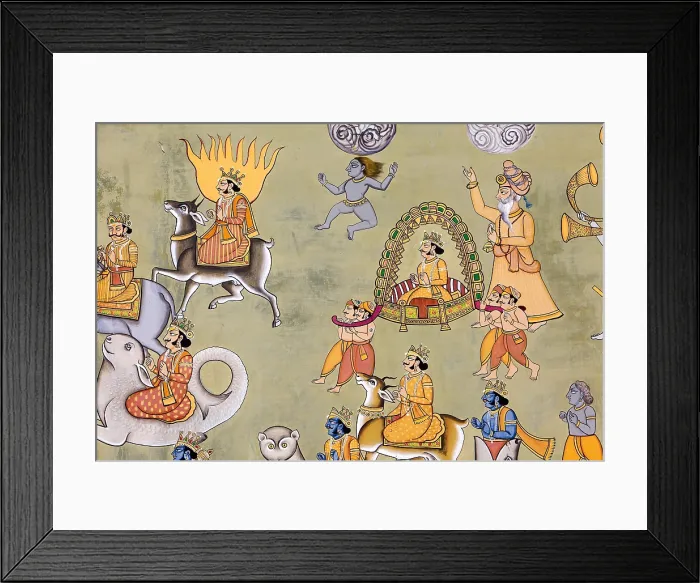 Framed Print : INDIA. Jodhpur. Mehrangarh Fort. Detail of Jayapol gate built by Maharaja Man Singh in 1806 to commemorate his victories over Jaipur and Bikaner. Hindu art. Painting