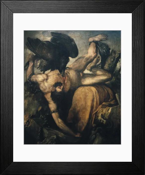 Framed Print : TTITIA, Tiziano Vecello, also called (1490-1576). Tityus. 1548 - 1549. Renaissance art. Cinquecento. Oil on canvas. SPAIN. Madrid. Prado Museum