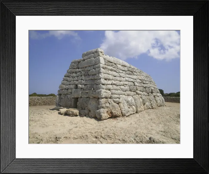 Framed Print : Naveta d'es Tudons. 2000 -1500 BC. SPAIN. MENORCA. Ciutadella de Menorca. Bronze Age. Talaiotic Culture. Architecture