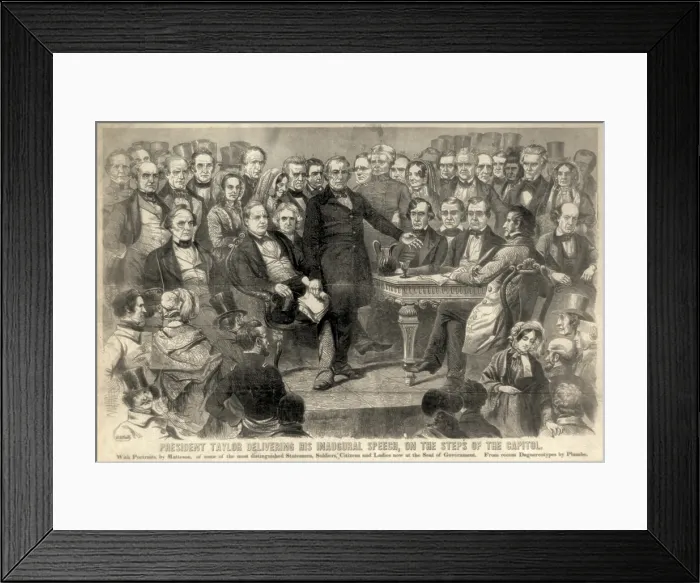 Framed Print : Zachary Taylor. Inauguration of Zachary Taylor 12th president of the United States. March 4th, 1849 Framed Print : Zachary Taylor. Inauguration of Zachary Taylor 12th president of the United States. March 4th, 1849