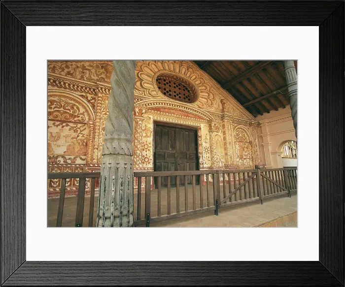 Framed Print : BOLIVIA. SANTA CRUZ. San Rafael de Chiquitos. Church of the Jesuit Mission of San Rafael Velasco (1747-1749). Faade with native and baroque elements. Colonial baroque Framed Print : BOLIVIA. SANTA CRUZ. San Rafael de Chiquitos. Church of the Jesuit Mission of San Rafael Velasco (1747-1749). Faade with native and baroque elements. Colonial baroque