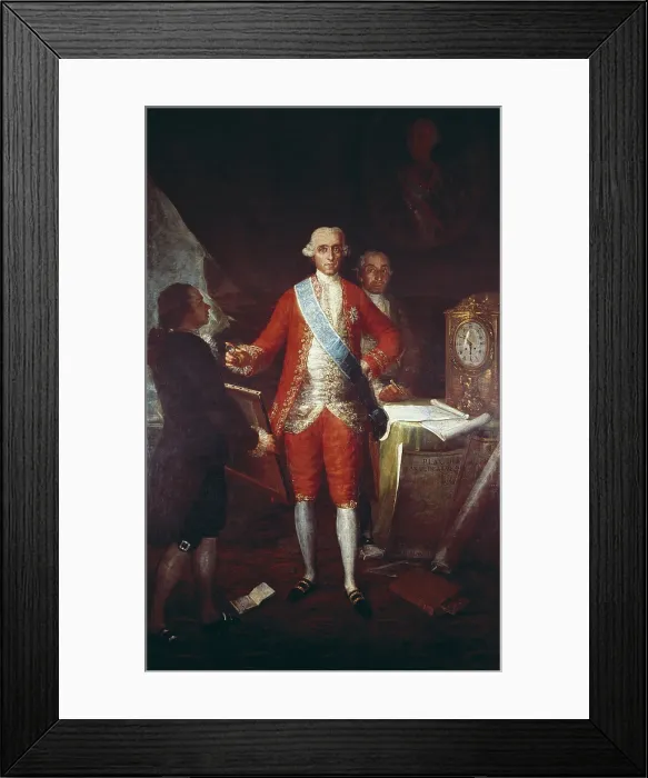 Framed Print : GOYA Y LUCIENTES, Francisco de (1746-1828). The Count of Floridablanca. 1783. Oil on canvas. SPAIN. Madrid. Banco de Espana (Bank of Spain) Collection. - P
