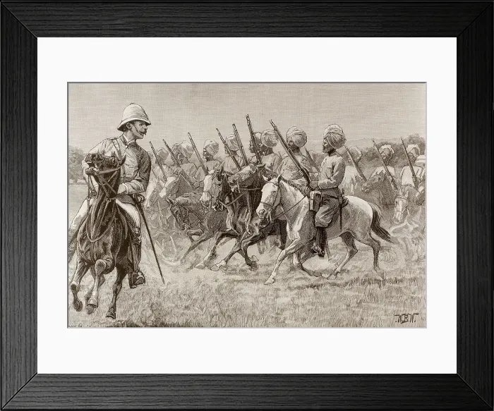 Framed Print : British empire (19th c.). The new regiments of Burma. Company of Mounted Infantry of the Second Regiment. Engraving. AISA / Everett Collection (16283)**US SALES ONLY**