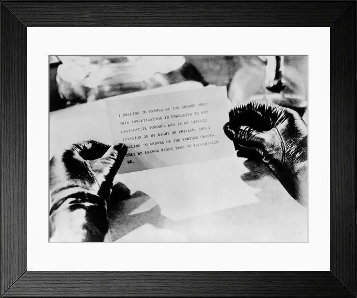 Framed Print : The gloved hands of Bobby Baker's secretary, Carole Tyler