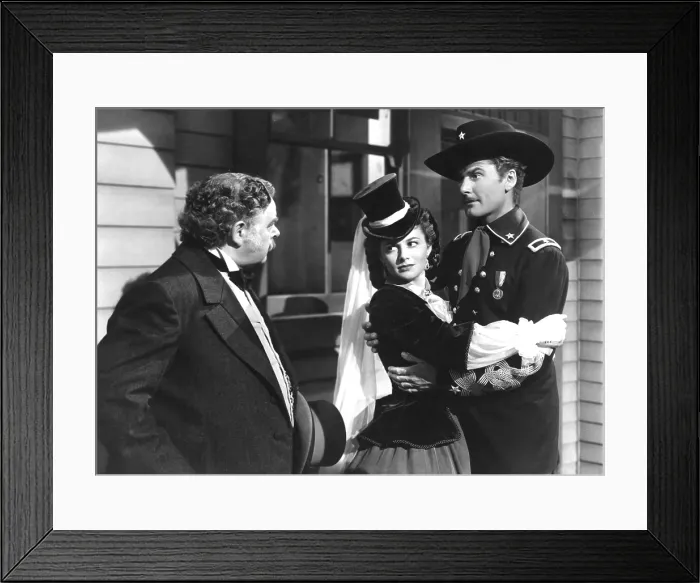Framed Print : THEY DIED WITH THEIR BOOTS ON, Gene Lockhart, Olivia de Havilland, Errol Flynn, 1941 Framed Print : THEY DIED WITH THEIR BOOTS ON, Gene Lockhart, Olivia de Havilland, Errol Flynn, 1941