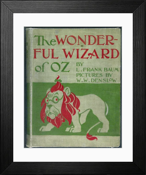 Framed Print : Wonderful Wizard of Oz, first edition book cover, written by Frank Lyman Baum in 1900