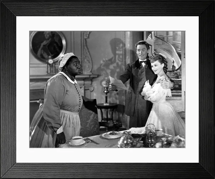 Framed Print : THEY DIED WITH THEIR BOOTS ON, Hattie McDaniel, Errol Flynn, Olivia De Havilland, 1941