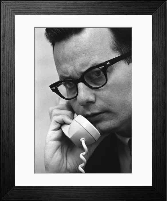 Framed Print : Bill Moyers, Lyndon Johnson's Press Secretary, on the telephone. July 21, 1965 Framed Print : Bill Moyers, Lyndon Johnson's Press Secretary, on the telephone. July 21, 1965