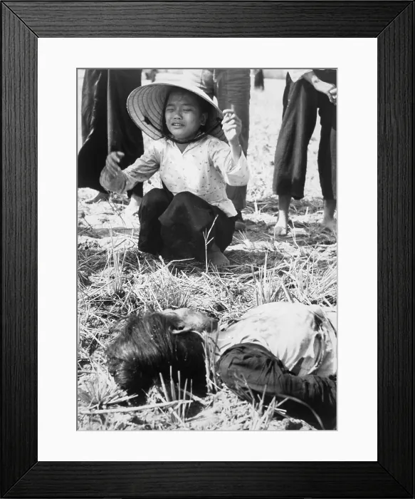 Framed Print : Civilians killed by homemade Viet Cong mine near US Air Base Framed Print : Civilians killed by homemade Viet Cong mine near US Air Base