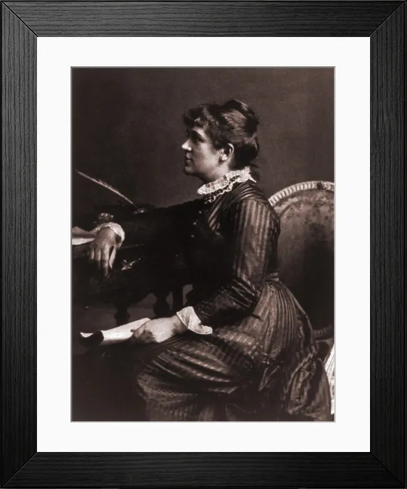 Framed Print : Kate Greenaway (1846-1901), a leading British children's book illustrator and writer. Ca. 1890