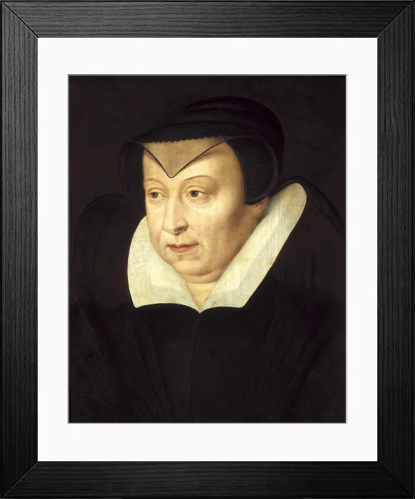 Framed Print : CATHERINE de Medicis (1519-1589). Queen of France (1547-1559), wife of Henry II. French anonymous portrait. Renaissance art. Oil on canvas. FRANCE. Paris. Louvre Museum