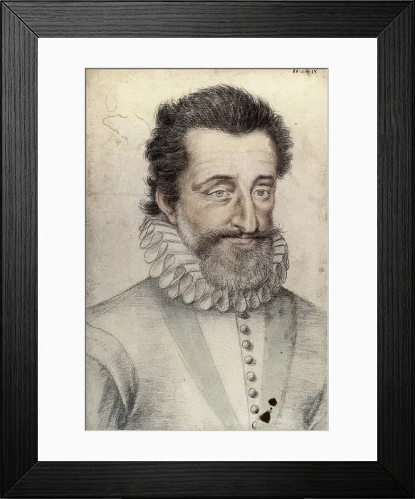 Framed Print : HENRY IV of France (1553-1610). King of France (1589-1610) and Navarre (1562-1589). Portrait by Clouet. Drawing. - Iberfoto / Everett Collection (236567)**US SALES ONLY** Framed Print : HENRY IV of France (1553-1610). King of France (1589-1610) and Navarre (1562-1589). Portrait by Clouet. Drawing. - Iberfoto / Everett Collection (236567)**US SALES ONLY**