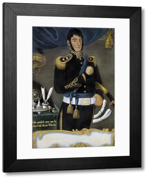 Framed Print : GIL DE CASTRO, Jose (1785-1841). Portrait of Jose de San Martin. Oil on canvas. ARGENTINA. Buenos Aires. National Historical Museum of the Town Council. - P Framed Print : GIL DE CASTRO, Jose (1785-1841). Portrait of Jose de San Martin. Oil on canvas. ARGENTINA. Buenos Aires. National Historical Museum of the Town Council. - P