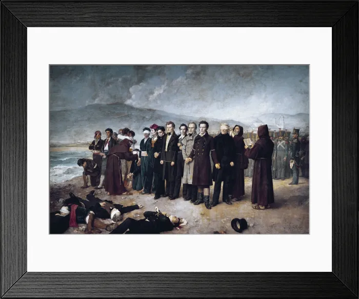 Framed Print : GISBERT, Antonio (1835-1902). Execution of Jose Maria de Torrijos y Uriarte (1791-1831) and his Companions in 1831. 1886 - 1888