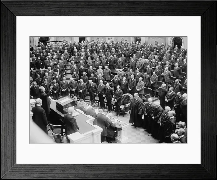 Framed Print : Warren G. Harding (1865-1923), memorial service in the House of Representatives, on February 27, 1924