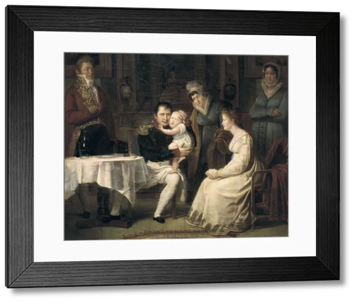 Framed Print : MENJAUD, Alexandre (1773-1832). Napoleon, Marie Louise and the King of Rome. 1812