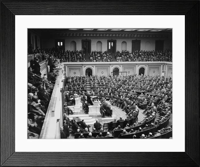 Framed Print : Warren G. Harding (1865-1923), memorial service in the House of Representatives, on February 27, 1924, several months following his death