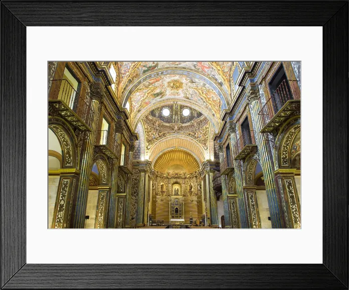 Framed Print : SPAIN. Orihuela. Saint Dominic's Diocesan School, aka Patriarch Loazes Diocesan School. Church. Inside. Vaulted ceiling. Baroque art. Architecture