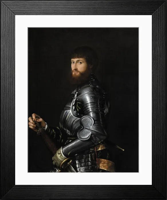 Framed Print : Portrait of a Nobleman in Armor, by Anonymous artist, c. 1540-60, Italian Renaissance painting, oil paint on canvas