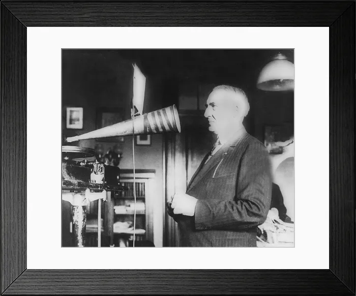 Framed Print : President Warren G. Harding (1865-1923), voice was recorded on phonograph records in the government archives