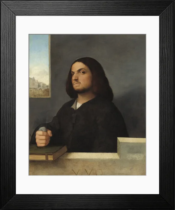 Framed Print : Portrait of a Venetian Gentleman, by Giovanni Cariani, 1485-90, Italian Renaissance painting, oil on canvas Framed Print : Portrait of a Venetian Gentleman, by Giovanni Cariani, 1485-90, Italian Renaissance painting, oil on canvas