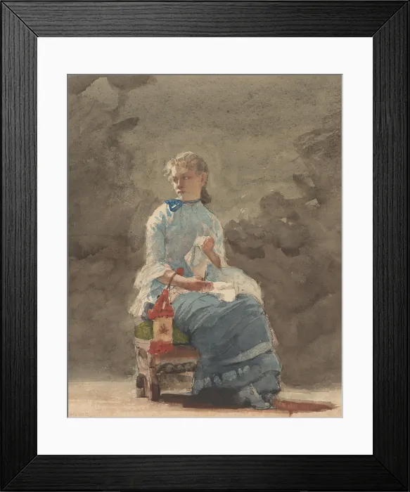 Framed Print : Young Woman Sewing, by Winslow Homer, 1876, American painting, watercolor over graphite on paper. Homer's watercolor style was natural, fluid and confident Framed Print : Young Woman Sewing, by Winslow Homer, 1876, American painting, watercolor over graphite on paper. Homer's watercolor style was natural, fluid and confident
