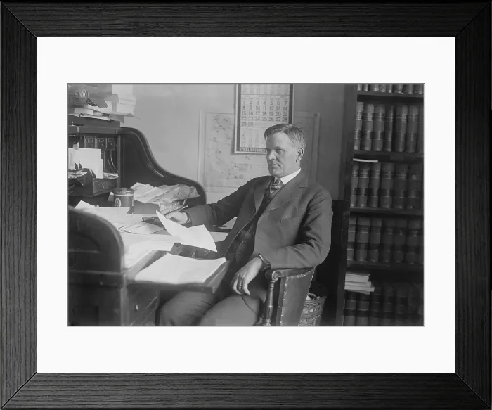 Framed Print : Irving L. Lenroot (1869-1949), Representative of Wisconsin, from 1909-18, in his office. 1917