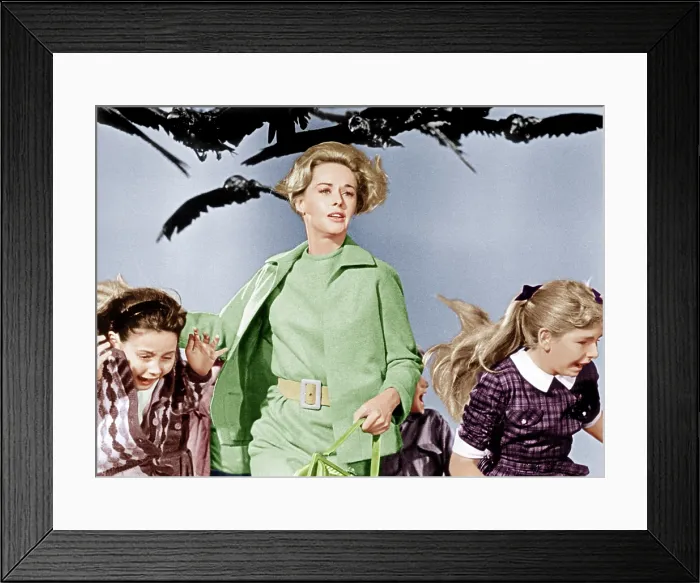 Framed Print : THE BIRDS, Tippi Hedren (center), 1963