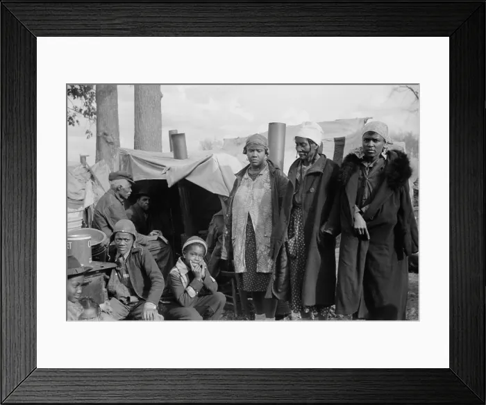 Framed Print : Evicted African American sharecroppers protest along Highway 60, Missouri, 1939. They are among 1, 500 in a roadside protest organized by the Southern Tenant Farmers Union