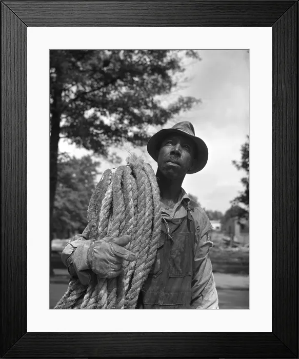 Framed Print : African American construction worker, June 1942. Photo by Gordon Parks. (BSLOC_2013_7_62) Framed Print : African American construction worker, June 1942. Photo by Gordon Parks. (BSLOC_2013_7_62)