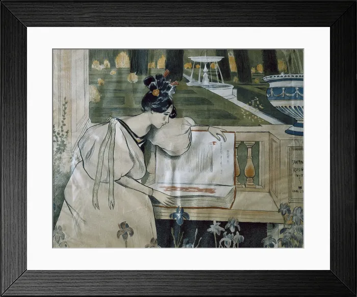 Framed Print : UTRILLO, Miquel (1862-1934). Fulls de la vida (Pages of the Life). 1898. Poster of 'Pages of Life', set of poems in prose written by Rusinol in 1898. Litography. SPAIN